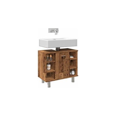 Armoire de salle de bain vieux bois 60x32x53,5 (1/5)