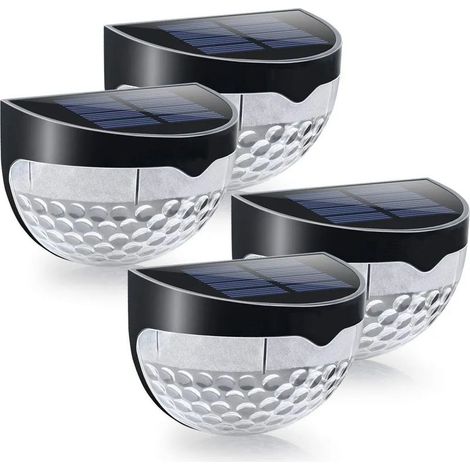 Lampes solaires d'extérieur à LED, éclairage extérieur de sécurité, applique murale solaire étanche pour jardin, allée, clôture, mur, garage (lot de 4) (1/5)