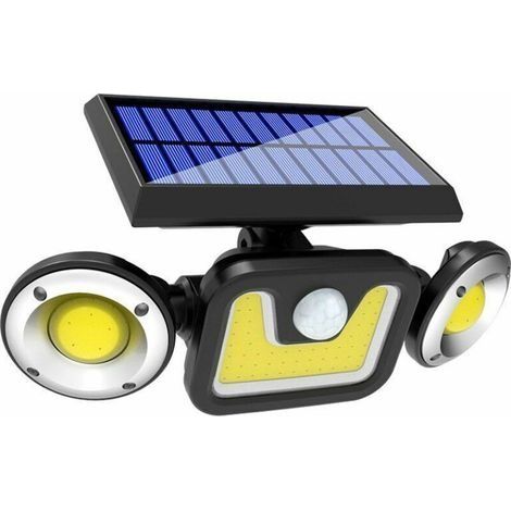 Pommeau de douche Lampe Solaire Extérieur Ultra Puissante 83LED avec Détecteur de Mouvement, Spot Solaire Etanche IP65 Eclairage Exterieur.(Facile à utiliser) (1/2)