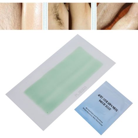 40 bandes de cire chaude professionnelle avec 4 lingettes apaisantes - Kit épilation maison complet (1/5)