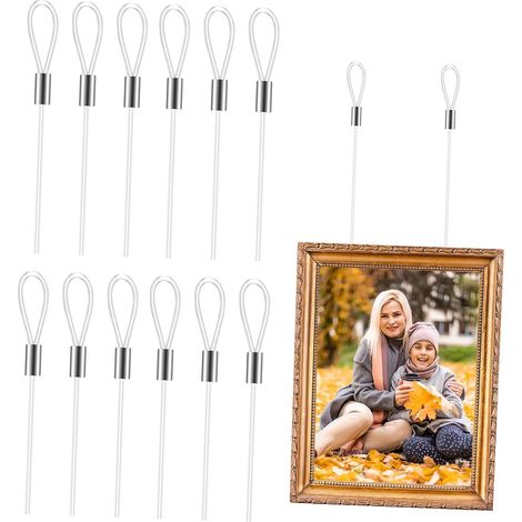 Lot de 12 cordons invisibles en nylon pour suspendre cadres, toiles (1/5)