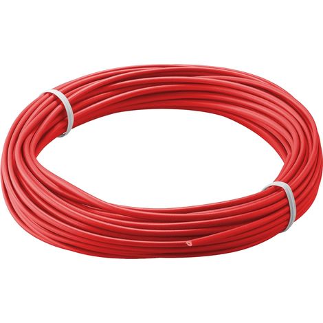 goobay Toron de Cuivre Isolé, Rouge, 10m Longueur de Câble, 1.1mm Diamètre (55044) (1/5)