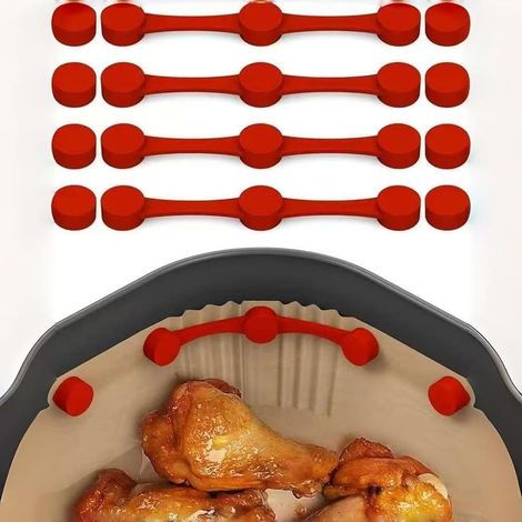 Lot de 4 feuilles de papier sulfurisé en silicone jetables pour friteuses à air, pour une cuisson et une pâtisserie plus faciles et un nettoyage simplifié.-AquaForge (1/5)