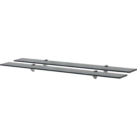 Lot de 2 Étagères murales Étagère de Rangement - Meuble de rangement Verre 100 x 20 cm 8 mm BV192785 - BonneVie (1/4)