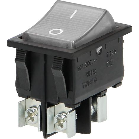 Interrupteur à Bascule Lumineux Noir Bouton Neutre 230V Encastrable pour Cockpit et Multiprise