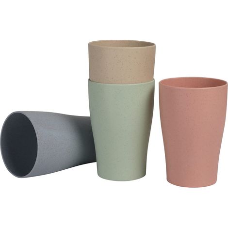 Verre d'eau en Plastique 270ml Verre d'eau 4 Couleurs Verre d'eau lave Vaisselle Verre d'eau de Sécurité pour les Cocktails de jus de Fruits Camping Portatif (1/5)
