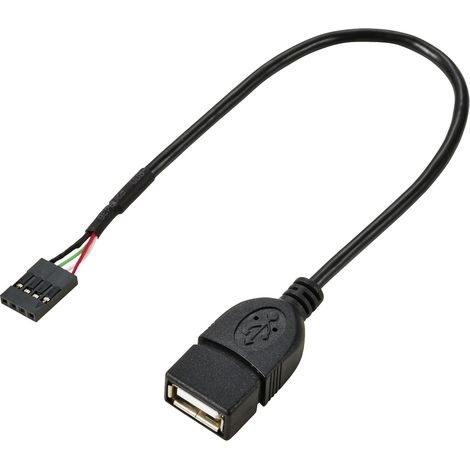 Renkforce USB-Kabel  USB 2.0 Pfostenstecker 4pol., USB-A Buchse 0.20 m Schwarz  RF-5719746 (1/2)