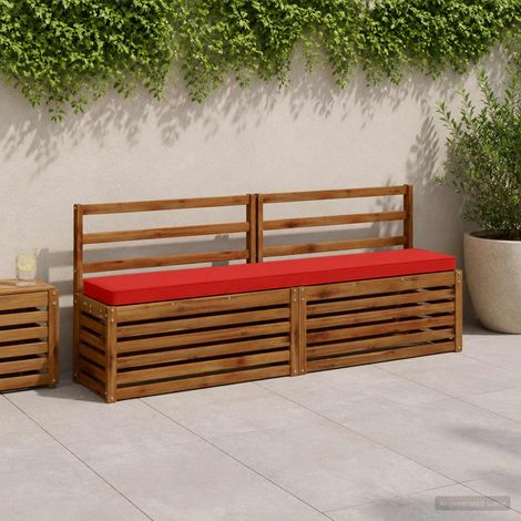 vidaXL Cojines para banco de 2 piezas VUGHT 2 pcs 100% Poliéster Rojo (1/5)