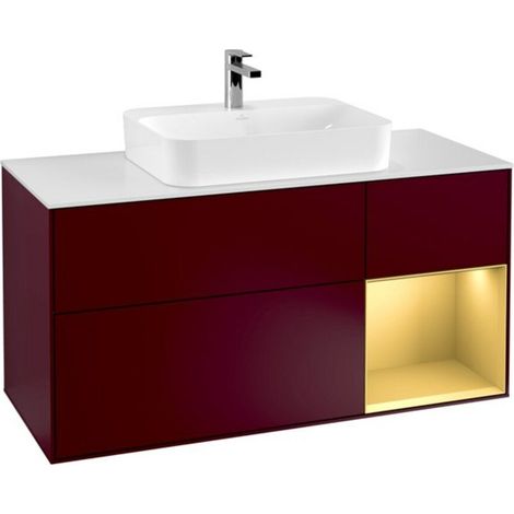 V&B Waschtischunterschrank Finion 120cm, Pl wh. m, Reg re gol m, Peo m (1/2)