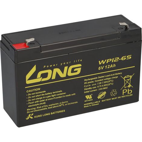Kung Long WP12-6S-M 6V 12Ah AGM Akku – passend für Panasonic LC-R0612P1 (1/5)