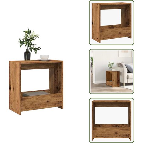 The Living Store Beistelltisch Altholz-Optik 50x26x50 cm Holzwerkstoff - Altholz Beistelltisch (1/5)
