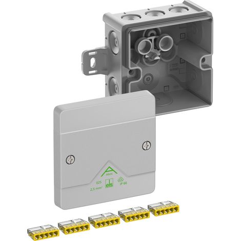 Spelsberg Cassetta di derivazione, grado di protezione IP66, sezione conduttore max. 2,5², resistenza agli urti IK07, classe di protezione II, Ui 450V AC, Ui 450V DC, DLG, VDE, senza alogeni, 80242101