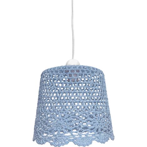 Suspension Candellux Nonna tissu bleu/blanc Ø27 E27 (1/2)