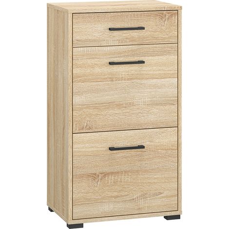 Schuhschrank 50 cm Eiche hell mit 2 Klappen CHEB-131 (1/5)