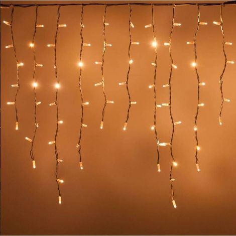 Guirlande Stalactite 3M H 90CM 228 LED blanc chaud câble blanc 230V IP67 Lotti (1/4)