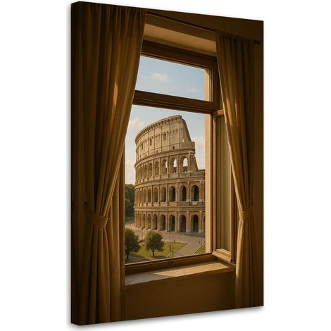 Wandbild Blick aus dem Fenster auf das Kolosseum in Rom 40x60 cm (1/5)