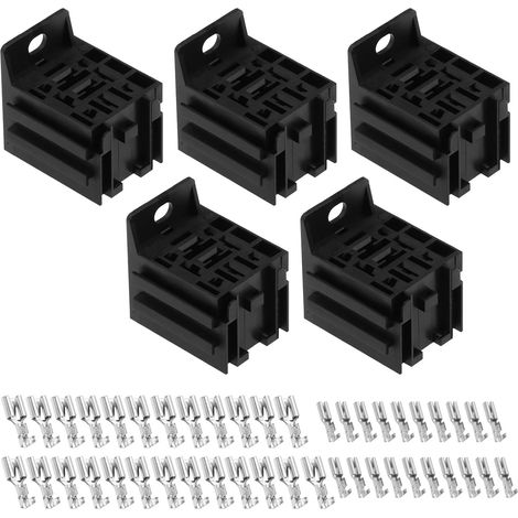 5pcs Automobile 9 Broches Relais Supports de Montage Relais Connecteur Prise Véhicule Relais Boîtier Support avec Bornes 6.3mm 2.8mm pour Relais 4 Broches 5 Broches 9 Broches (1/5)
