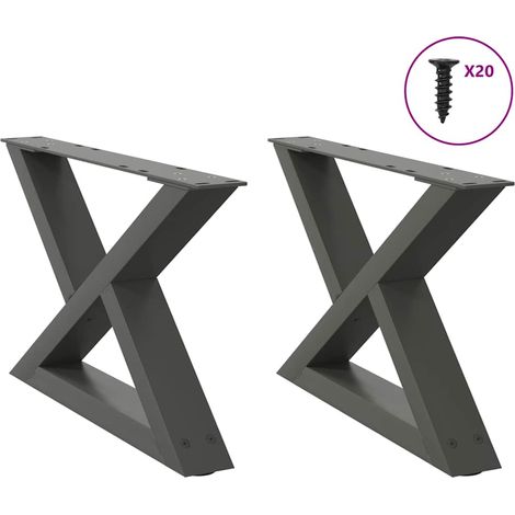 Coffee Table Legs 2 pcs Anthracite 50x(30-31.3) cm Steel vidaXL (1/5)