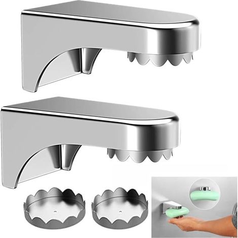 2 Pièces Porte Savon Aimanté,Porte-Savon Magnétique,Porte-Savon Aimanté sans Perçage,Porte Savon Aimanté,Porte-Savon Magnétique,pour Salle de Bain Cuisine Evier,Douche (1/5)