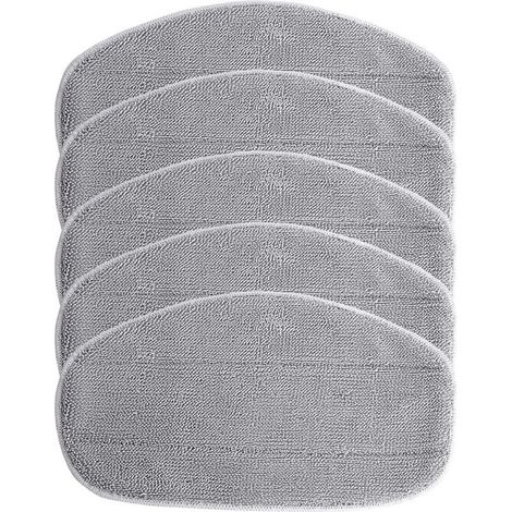 5x Housses de rechange compatible avec Leifheit CleanTenso nettoyeur à vapeur, balai vapeur - microfibre, gris (1/4)