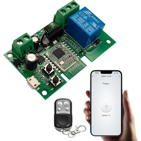Relais intelligent 1 canal avec télécommande 433 RF USB 5V DC7-32V Commutateur momentané/verrouillage (nécessite Hub) (1/5)