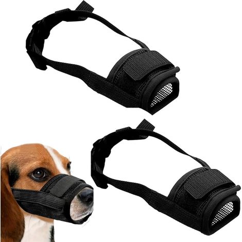 2PCS Small Dog Muzzle, Breathable Mesh & Durable Dog Muzzle with Adjustable Loop, Soft Dog Training Muzzles for Barking Eating Biting Chewing, Ideal for Small Longer-Nosed Dogs