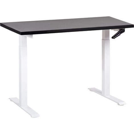 Schreibtisch manuell höhenverstellbar DESTINES 120 cm 72 cm Schwarz / Weiß (1/5)