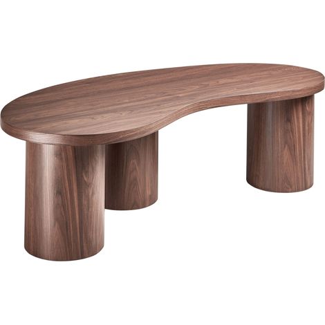 Table Basse Moderne en MDF 130 x 52 cm Base Placage Marron Foncé Easton (1/5)