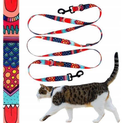 Laisse multifonctionnelle réglable de 240 cm pour grand chat Ukora (1/5)
