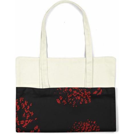 Sac shopping - Bonamaison TRGCTB100598 - Coton - Noir - 70 x 34 cm, porté épaule (1/4)