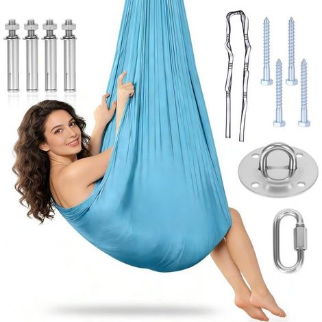 Hamac de yoga aérien, capacité de poids maximale 200 kg, respirant et durable, serviette de yoga aérien pour adultes, exercice