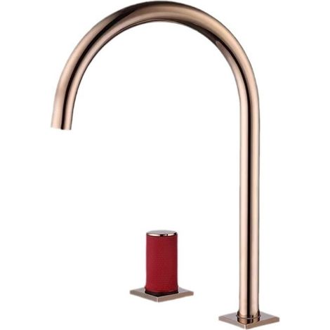 3-piece bathroom washbasin set – Vanity unit with 3-hole mixer tap and washbasin – Discreet luxury modern design, easy installation (1/3)