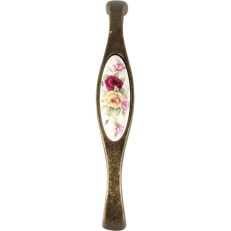 Rural Flower Ceramic Bronze DIY Door Handles Cabinet Cupboard Drawer Closet Knobs Pull 7