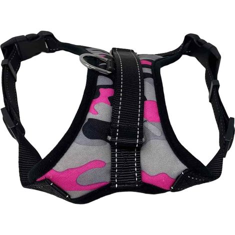 Pettorina per cani con cinghia regolabile imbracatura da passeggio per cani rosa taglia M (1/4)