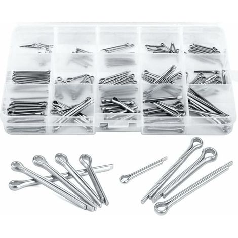 Goupille Fendue 150 pièces Goupille de Verrouillage en Acier 304 Inoxydable Assortiment pour la Mécanique de Petits Réparation 15 Tailles DifférentesAec (1/5)