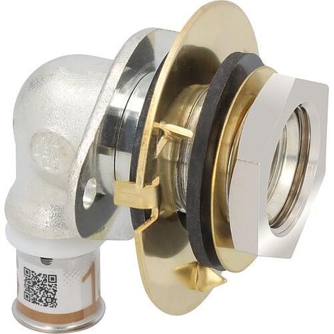 Traversée de mur S-Sertir PLUS Uponor Équerre LWC Ø16mm-DN15 (1/2") FF, I 35 (1/2)