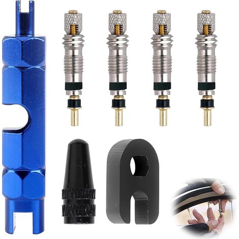 7 Pièces Obus Valve Presta Cores Adaptateur Réparation Vélo Tubeless (1/5)
