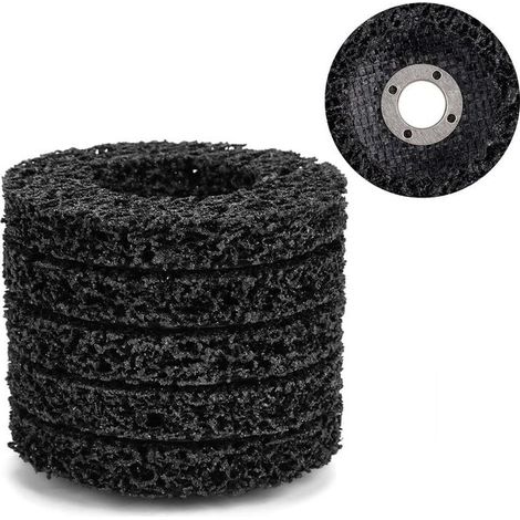 Online Store Lot de 5 Disques Abrasifs pour Meuleuse 100 mm 60 Poly Strip Disc Outil de Nettoyage pour Enlever Rouille/Peinture/Ecaillage,noir (1/4)