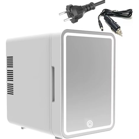 BLOSSOM  Mini réfrigérateur 4L - Voiture/Maquillage/Skincare - Miroir + LED - USB - Rose