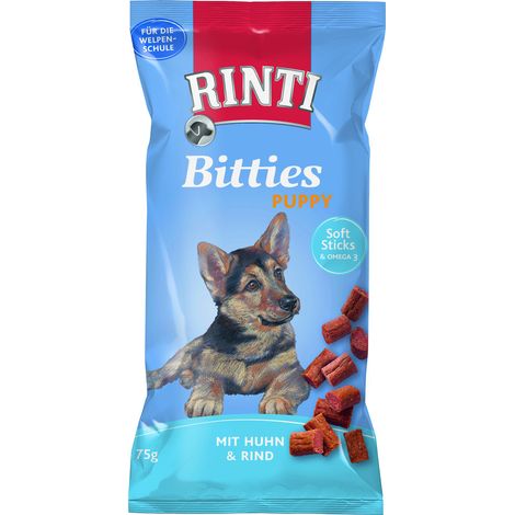 Rinti Extra Bitties Puppy Hundesnack 75 g Huhn & Rind Trockenfutter Hunde