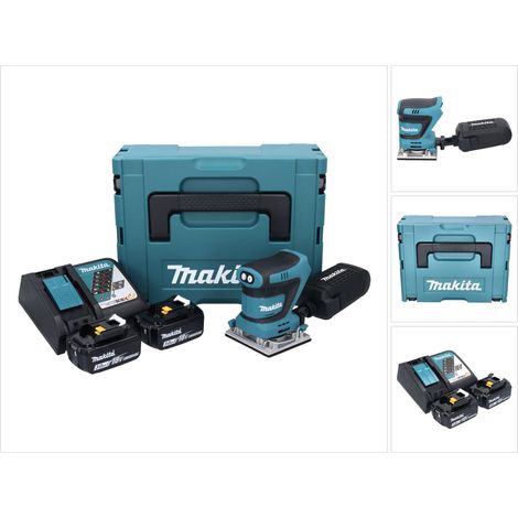 Ponceuse vibrante sans fil Makita DBO 482 RFJ 18 V 112 x 102 mm + 2 batteries 3,0 Ah + chargeur + Makpac (1/5)
