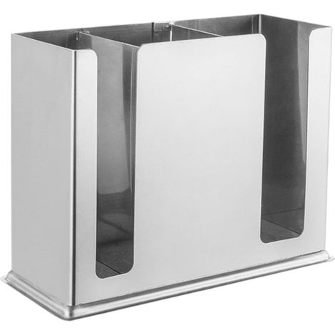 Égouttoir à vaisselle, égouttoir en acier inoxydable, 2 compartiments 20,5x8,5x15,5cm, argent (1/5)
