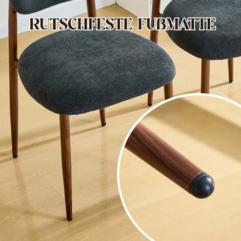 Ensemble de chaises de table à manger(2 pièces),chaise de cuisine rembourrée sans bracelets,chaise à manger moderne avec dossiers courbés(HA) (1/5)