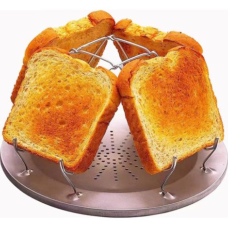 4 fentes Grille Pain de Camping Pour Réchaud Camping Pain Toast Plateau Pour Gaz Poêles Cuiseur BBQ Camping Activités (1/5)