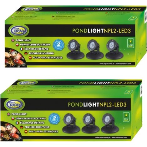 Lot de 2 X 3 Spots Led 2,2W Immergeables Pour Bassin De Jardins Et Étangs Extérieurs (1/5)