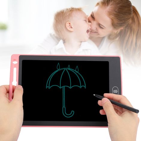 Ardoise à dessin LCD 8,5 pouces pour enfants - Écran monochrome réutilisable - Rose clair (1/5)