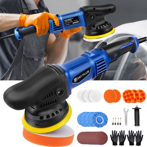 Dual Action Polisseur Auto Power Puffer Ponceuse Polisseuse 5" Pad Mop Kit (1/4)