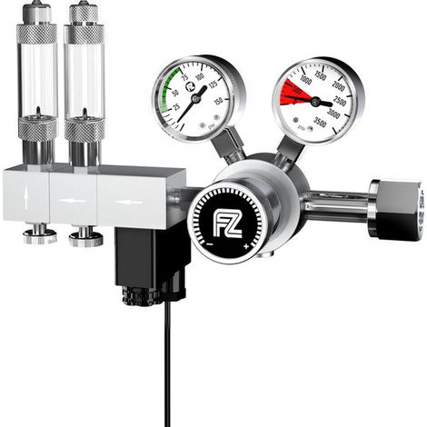 Détendeur CO2 à deux étages avec électrovanne et double compte-bulles pour aquarium