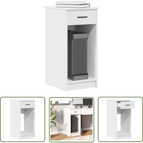 vidaXL Support de tour d'ordinateur avec tiroir blanc 35x45x77 cm (1/5)