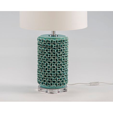 Pied de lampe en céramique vert Charlie (1/2)